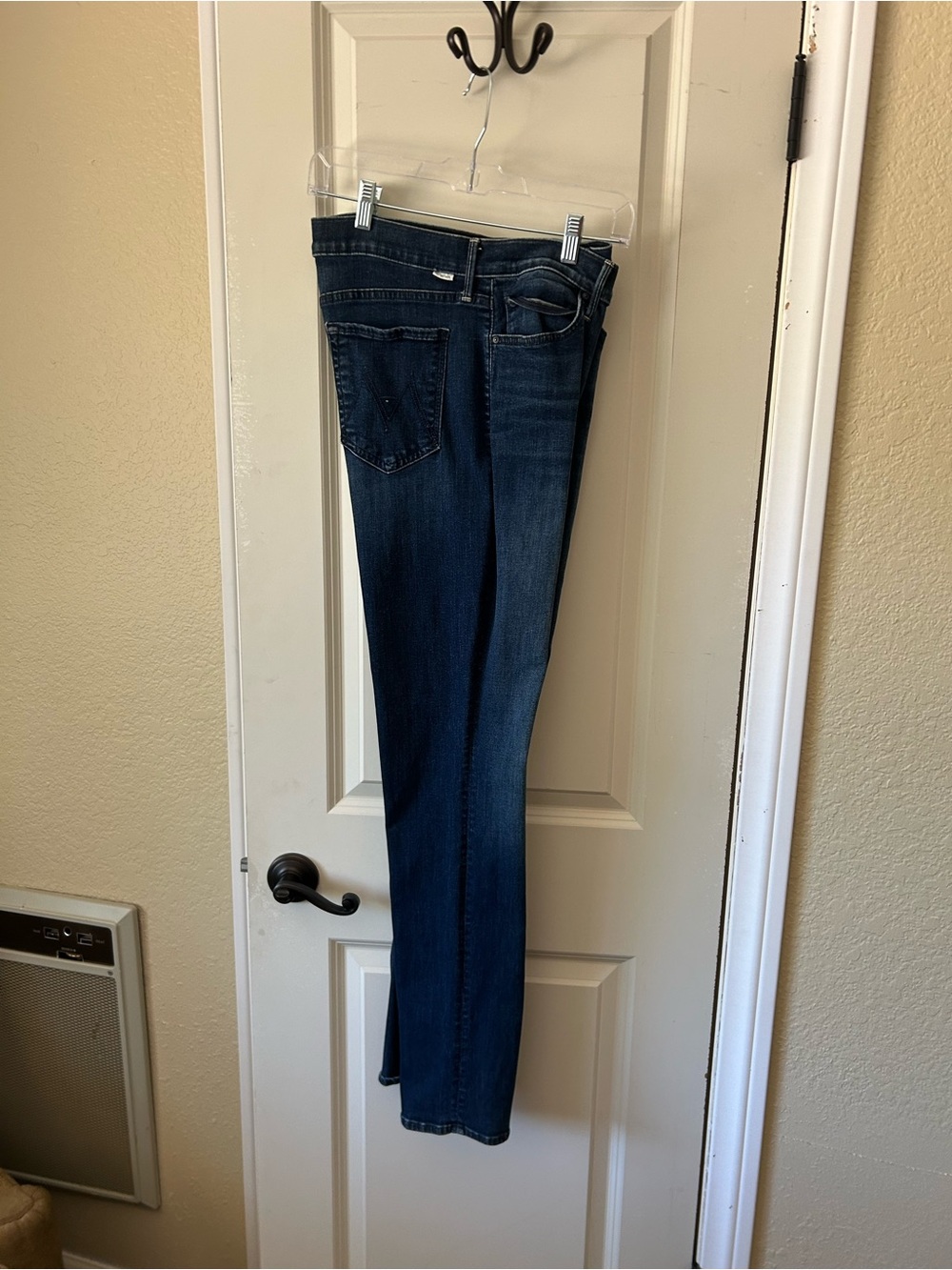 MOTHER Straight Leg Jeans in Dark Blue Wash The Rascal Skimp
